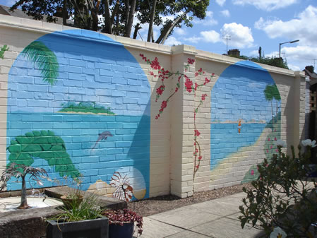 Complete Tropical Beach Mural