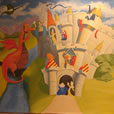 Dragon and Castle Mural on Canvas